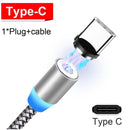 360° Charging Cable Magnetic Charger Cord For iPhone Type-C Micro USB 1M 2M