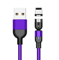 For iPhone Type-C Micro USB Android 360° Charging Cable Magnetic Charger Cord 1M