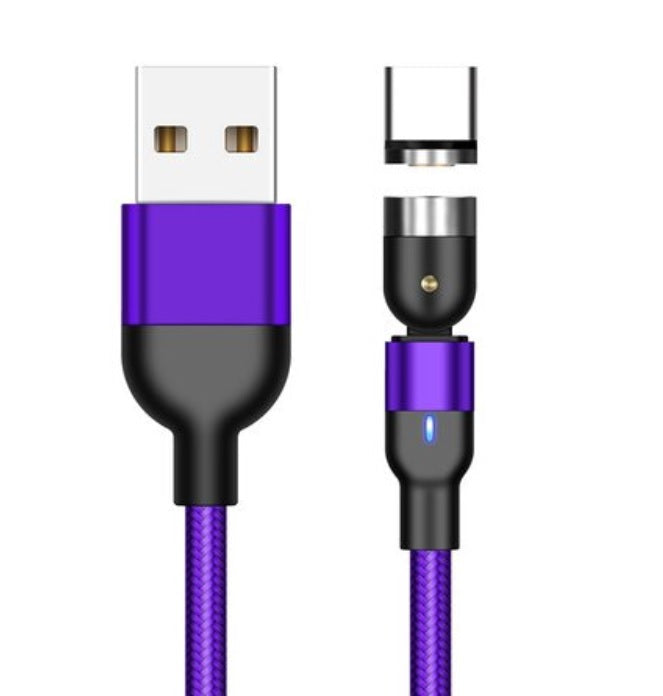 For iPhone Type-C Micro USB Android 360° Charging Cable Magnetic Charger Cord 3M