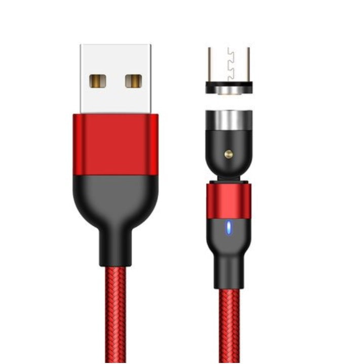 For iPhone Type-C Micro USB Android 360° Charging Cable Magnetic Charger Cord 1M