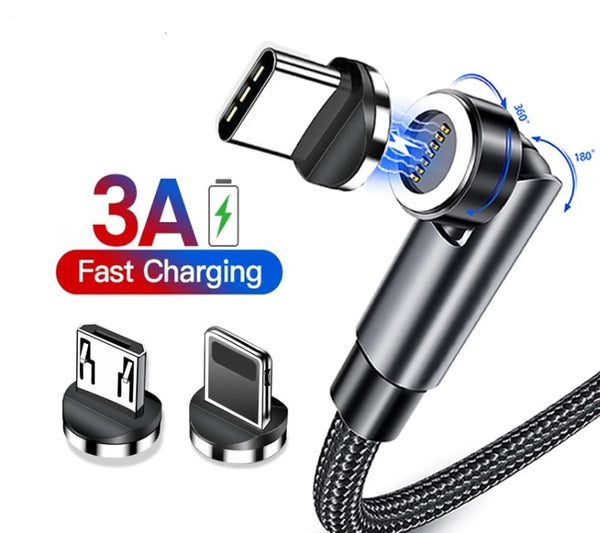540 Fast Charging Data cable magnetic Cord Charger For Type-C Micro USB iPhone