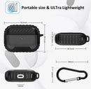 For AirPods Pro Rugged Shockproof Carbon Fibre Cover with hook Case