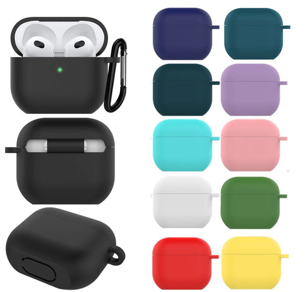 For AirPods 3rd Gen 2021 Shockproof Silicone Slim Cover with hook Case