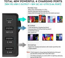 48W 4-Port Charger Quick Charge 3.0 USB C Wall Power Adapter Type C AU Plug