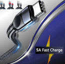 USB-C 5A Type C Data Cable Fast Charge For Samsung S21 S20 Ultra S10 5G S9 S8
