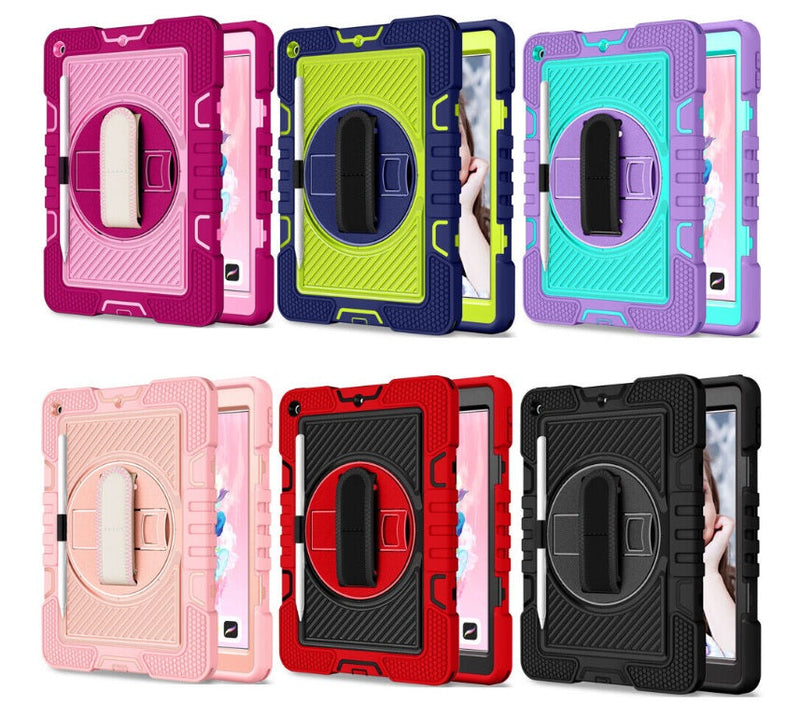 iPad 6th Gen 9.7" Kids Shockproof Stand Case Protective Cover w/ Strap