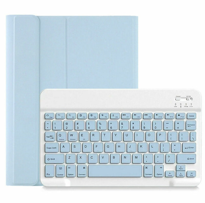 iPad 7th Gen Generation 10.2 Inch 2019 Bluetooth Keyboard Case Cover with Pencil Holder