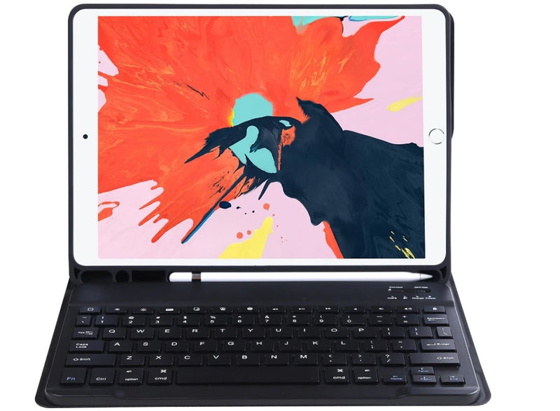 iPad 9th Gen Generation 10.2 Inch 2021 Bluetooth Keyboard Case Cover with Pencil Holder