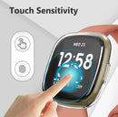 For Fitbit Versa 3/ Sense Case Silicone Crystal TPU Screen Protector Frame Cover