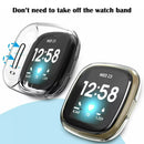 For Fitbit Versa 3/ Sense Case Silicone Crystal TPU Screen Protector Frame Cover