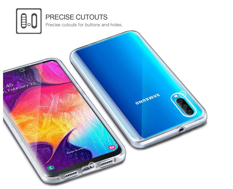 Samsung Galaxy A20 A30 A50 A70 A21s A11 Case 360°Shockproof Full Clear Silicone Cover