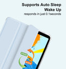 For iPad Air 5th Gen 10.9 inch 2022 Smart Leather Clear Folding Stand Case Cover Pen holder