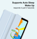 For iPad 8th Gen 10.2 inch 2020 Smart Leather Clear Folding Stand Case Cover