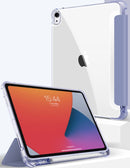 For iPad Air 5th Gen 10.9 inch 2022 Smart Leather Clear Folding Stand Case Cover Pen holder