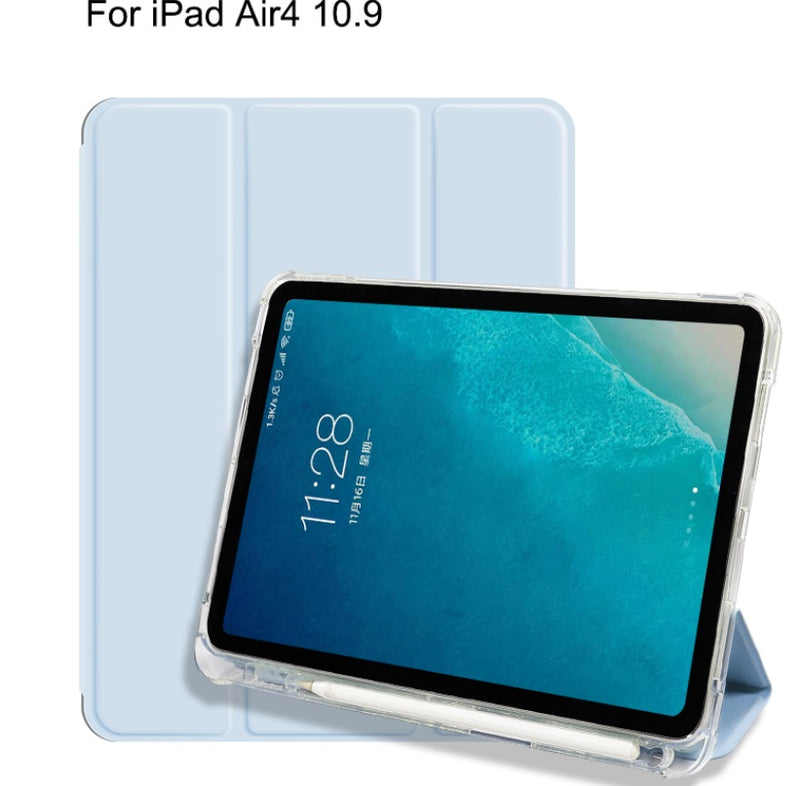 For iPad Pro 11 inch 2021 Smart Leather Clear Folding Stand Case Cover Pen holder