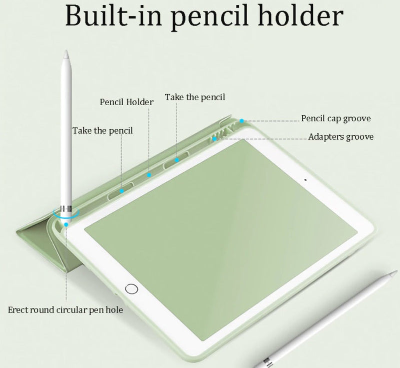 With Pencil Holder For Apple iPad Air 5 2022 Folio Auto Sleep Wake Cover Soft Flexible Case
