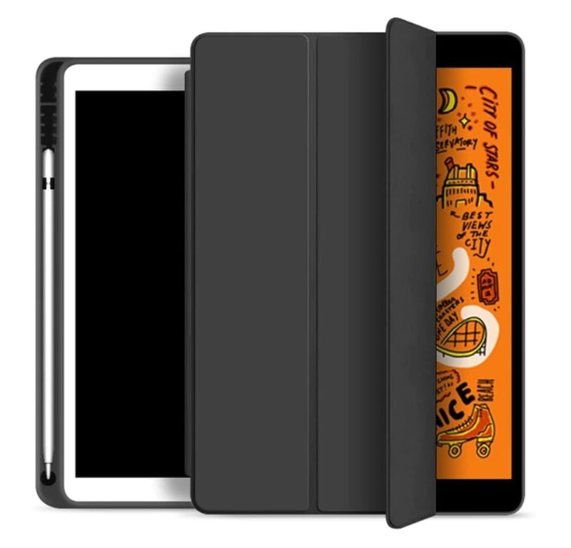 With Pencil Holder For Apple iPad 7th Gen 10.2’’ 2019 Folio Auto Sleep /Wake Cover Soft Flexible Case