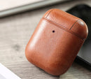Shockproof Tough Slim Leather Cover For AirPods 1/2 Earphone Charging Case