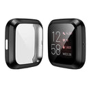 Soft TPU Silicone Shell Frame Full Case Cover Screen Protector for Fitbit Versa 1/2