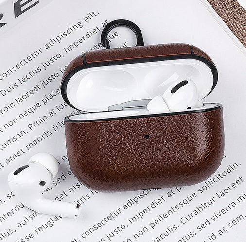Shockproof Tough Slim Leather Cover For AirPods Pro Earphone Charging Case