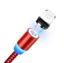 360° Charging Cable Magnetic Charger Cord For iPhone Type-C Micro USB 1M 2M
