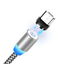 360° Charging Cable Magnetic Charger Cord For iPhone Type-C Micro USB 1M 2M