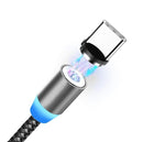 360° Charging Cable Magnetic Charger Cord For iPhone Type-C Micro USB 1M 2M