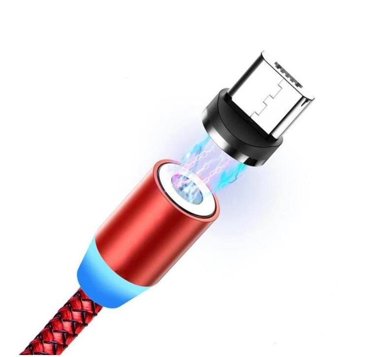 360° Charging Cable Magnetic Charger Cord For iPhone Type-C Micro USB 1M 2M