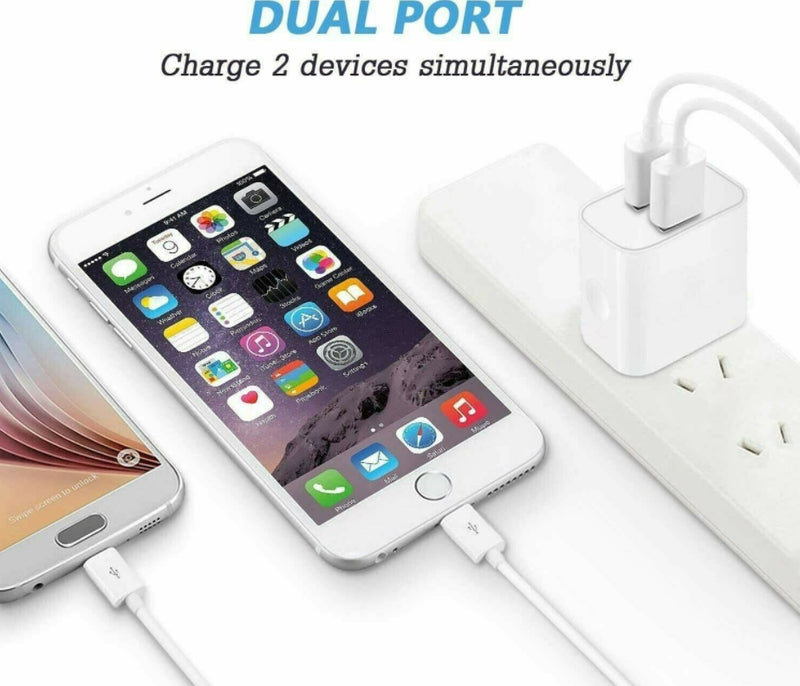 Universal Travel 5V 2A Dual USB AC Wall Charger Power Adapter AU Plug iPhone Samsung
