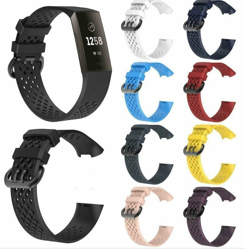 For Fitbit Charge 3 4 Sports Silicone Replacement Band Watch Strap Sports band