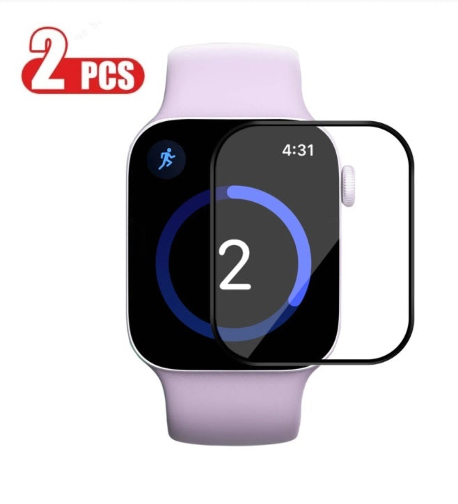 (2PCS)For Apple Watch Series 7 41mm 45mm Full Coverage Tempered Glass Screen Protector