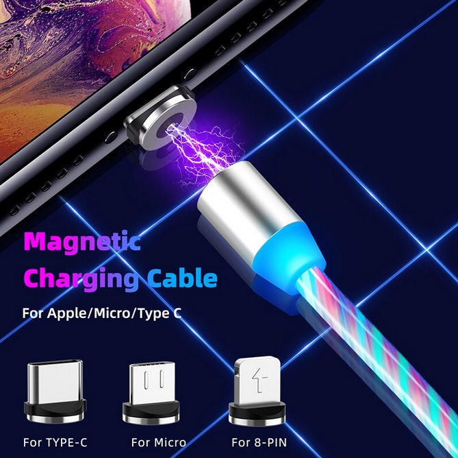 AU 360° Charging Cable Magnetic Charger IOS Lightning Type-C Micro USB
