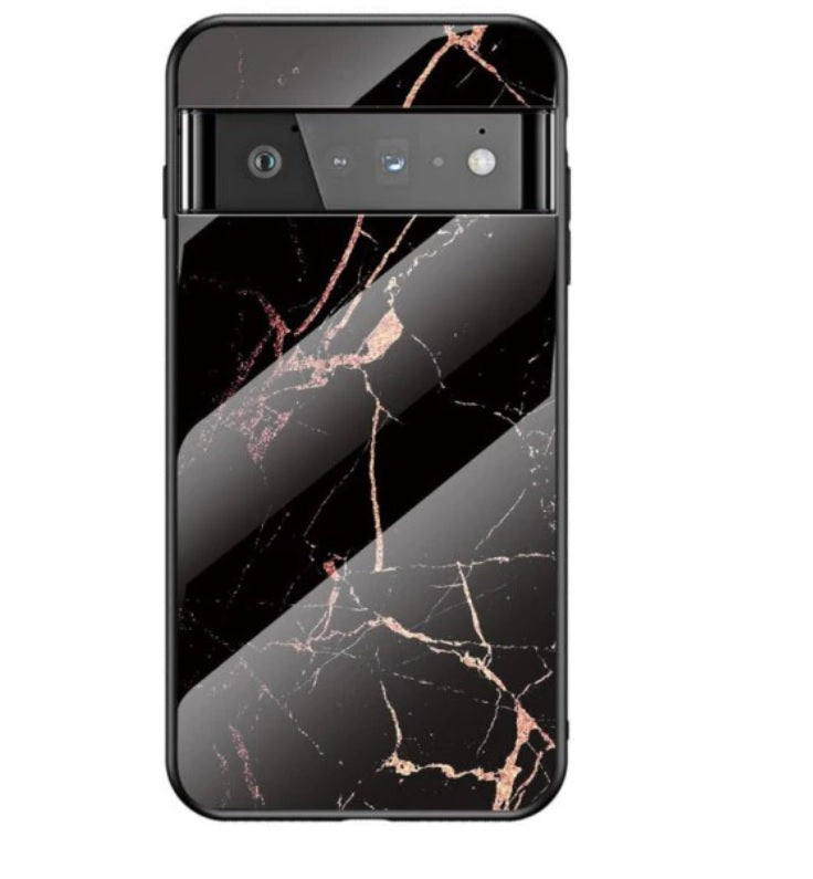 For Google Pixel 6 Case Shockproof Marble Tempered Glass Luxury Case Cover