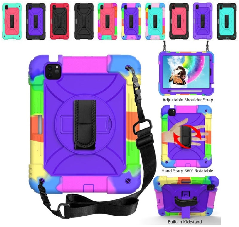For iPad Air 5 10.9''2022 Kids Heavy Duty Tough Rugged Strap Case Cover