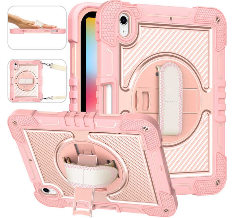 iPad 10th Gen 10.9 2022 Kids Shockproof Stand Case Protective Cover w/ Strap