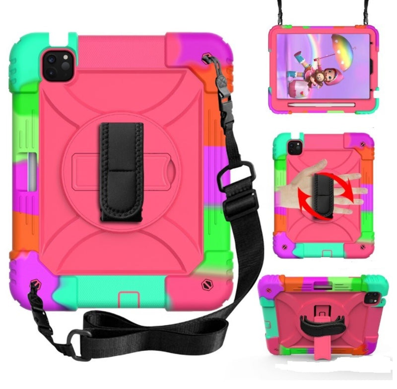 For iPad 7th Gen 10.2'' 2020 Kids Heavy Duty Tough Rugged Strap Case Cover