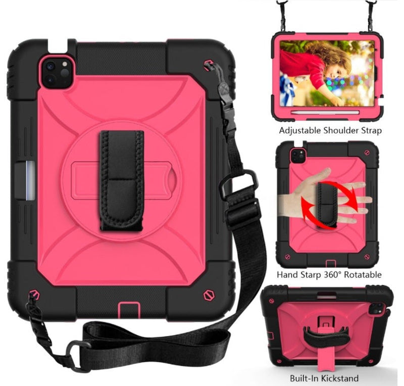 For iPad Air 5 10.9''2022 Kids Heavy Duty Tough Rugged Strap Case Cover