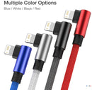 1M 2M 3M 90 Degree Fast Charger Lightning USB Charging & Data Sync Cable Lead For iPhone iPad 14 13 12 11