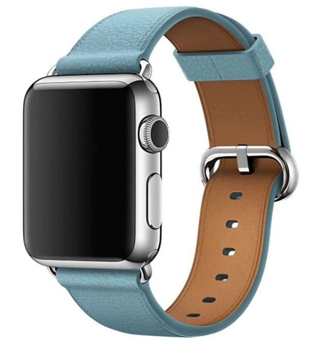 For Apple Watch Series 8 7 6 5 4 3 2 1 Leather Watch Band Strap Bracelet+Classic Buckle