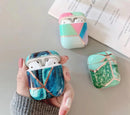 Marble Geometric Design Shockproof Protective For Apple Airpods 1 & 2