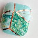 Marble Geometric Design Shockproof Protective For Apple Airpods 1 & 2