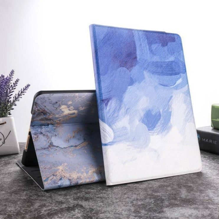 For iPad 5th 6th Gen Marble Leather Smart Case Cover