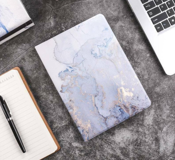 For iPad 10.2 inch 2021 9th Gen Marble Leather Smart Case Cover