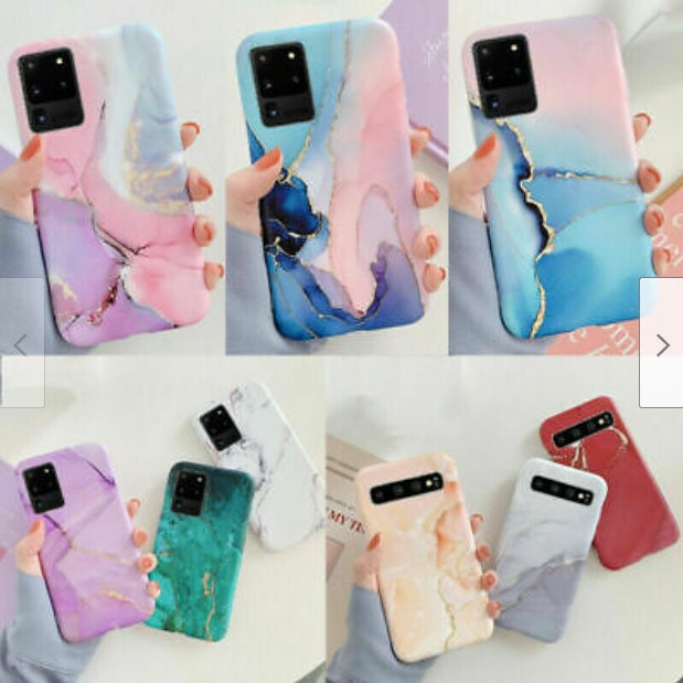 S20 S21U S10 S9 S8 Marble Silicone Shockproof Soft Slim Case Cover For Samsung