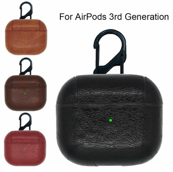 Shockproof Tough Slim Leather Cover For AirPods 3 2021 Earphone Charging Case