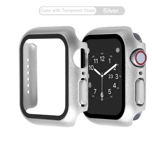 Apple Watch iWatch Series 4 Tempered Glass Screen Protector Case Full Cover 38 40 42 44mm