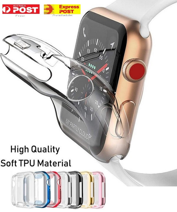 For Apple Watch iWatch Series 6 5 4 3 2 SE Soft Gel Case TPU Full Cover Protector