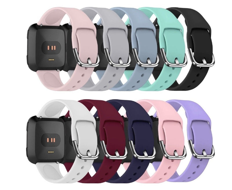Fitbit Versa 2 Silicone Wristband Adjustable Silicone Rubber Watch Band