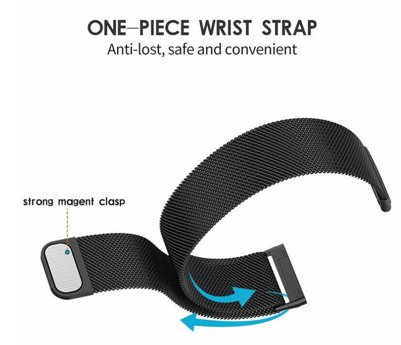 Milanese Loop Mesh Wrist Watch Band for Fitbit Versa 4 3 Stainless Steel Metal Strap