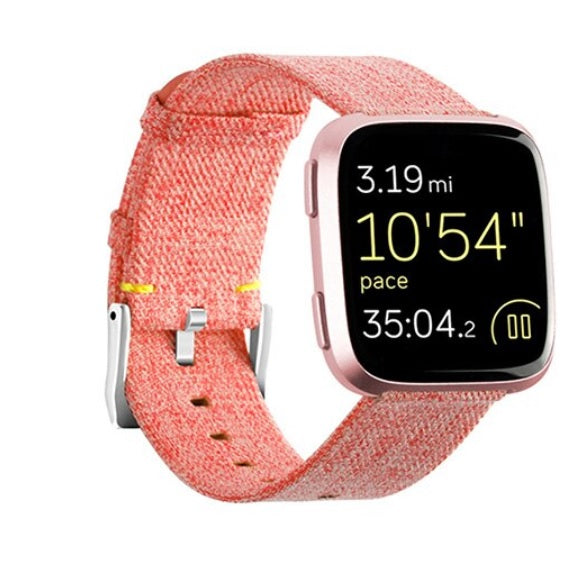 For Fitbit Versa / 2 Woven Canvas Fabric Replacement Wristband Watch Wrist Band